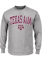 Texas A&M Aggies Mens Grey Arch Mascot Big and Tall Long Sleeve T-Shirt