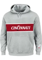 Cincinnati Bearcats Mens Grey French Terry Pieced Body Big and Tall Hooded Sweatshirt