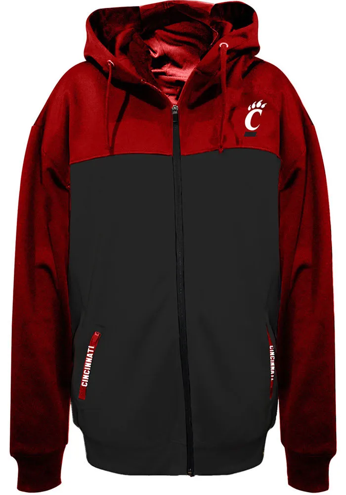 Cincinnati Bearcats Mens Red Fleece Contrast Big and Tall Zip Sweatshirt