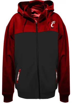 Cincinnati Bearcats Mens Red Fleece Contrast Big and Tall Zip Sweatshirt