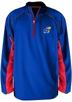 Kansas Jayhawks Mens Blue Side Panel Big and Tall Qtr Zip