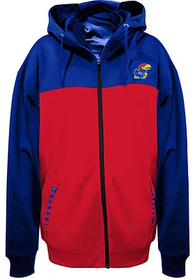 Kansas Jayhawks Mens Blue Fleece Contrast Big and Tall Zip Sweatshirt