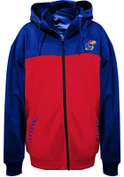 Kansas Jayhawks Mens Blue Fleece Contrast Big and Tall Zip Sweatshirt