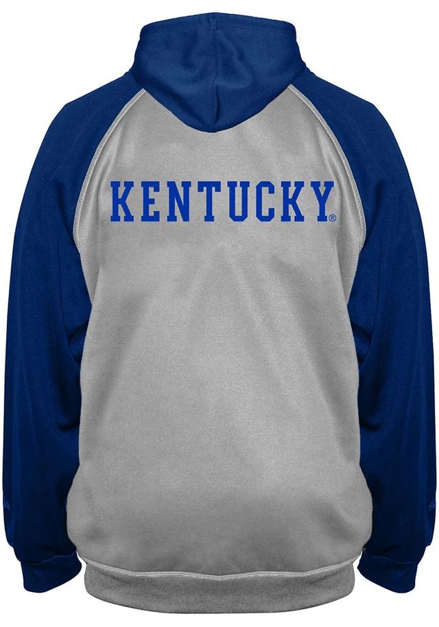 Kentucky Wildcats Mens Grey Raglan Contrast Big and Tall Zip Sweatshirt