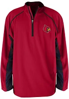 Louisville Cardinals Mens Red Side Panel Big and Tall Qtr Zip