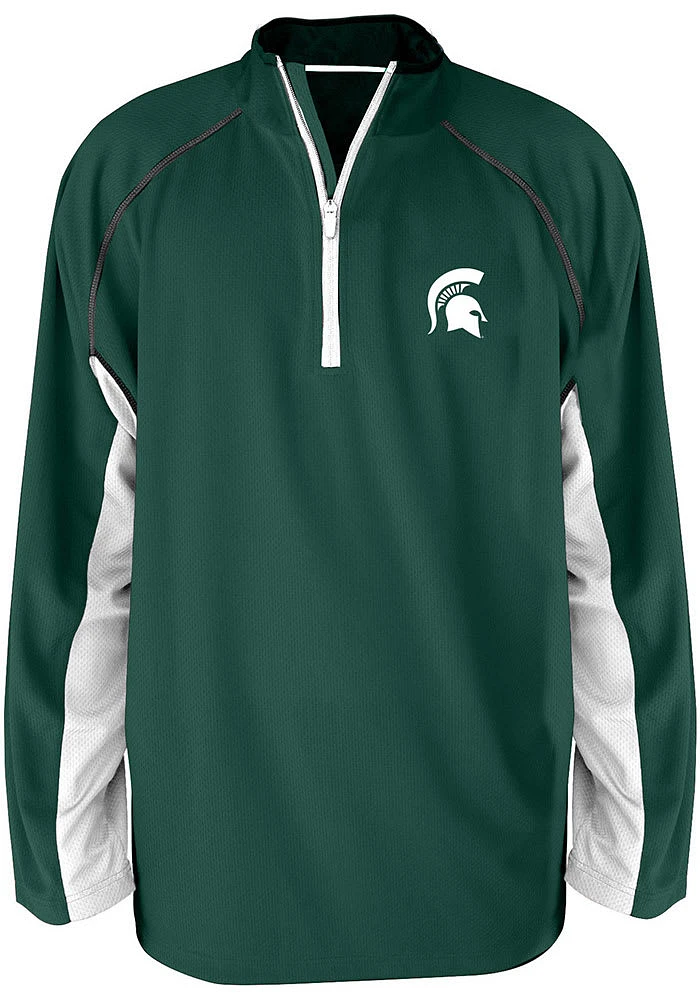 Michigan State Spartans Mens Green Side Panel Big and Tall Qtr Zip