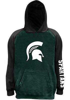 Michigan State Spartans Mens Charcoal Space Dye Pieced Body Big and Tall Hooded Sweatshirt