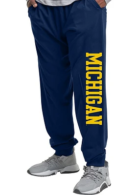 Michigan Wolverines Mens Blue Poly Fleece Jogger Big and Tall Sweatpants