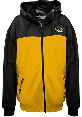 Missouri Tigers Mens Black Fleece Contrast Big and Tall Zip Sweatshirt