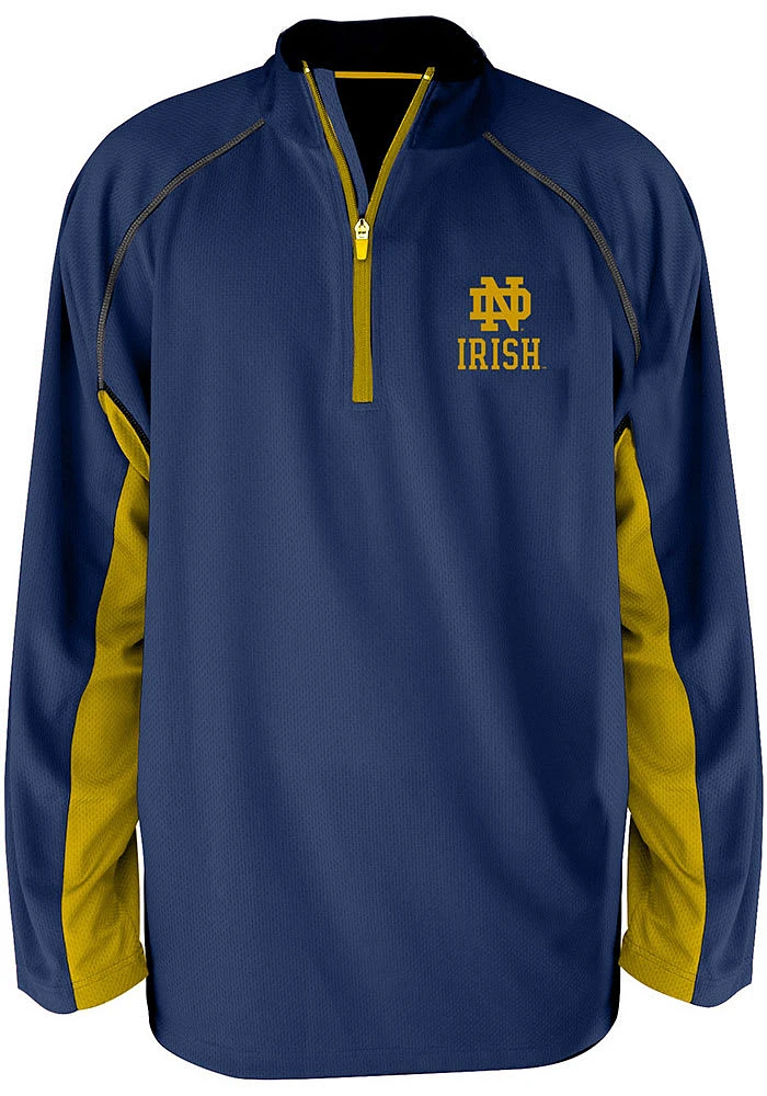 Notre Dame Fighting Irish Mens Navy Blue Side Panel Big and Tall Qtr Zip