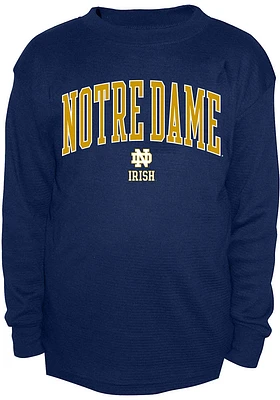 Notre Dame Fighting Irish Mens Navy Blue Thermal Designed Big and Tall Long Sleeve T-Shirt