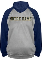 Notre Dame Fighting Irish Mens Grey Raglan Contrast Big and Tall Zip Sweatshirt