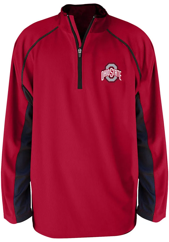 Ohio State Buckeyes Mens Red Side Panel Big and Tall Qtr Zip