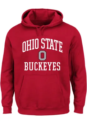 Ohio State Buckeyes Mens Red Team Fleece Big and Tall Hooded Sweatshirt