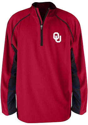 Oklahoma Sooners Mens Cardinal Side Panel Big and Tall Qtr Zip