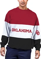 Oklahoma Sooners Mens Cardinal Color Blocked Big and Tall Crew Sweatshirt
