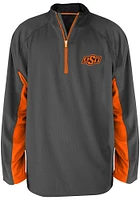 Oklahoma State Cowboys Mens Charcoal Side Panel Big and Tall Qtr Zip