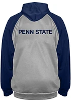 Penn State Nittany Lions Mens Grey Raglan Contrast Big and Tall Zip Sweatshirt