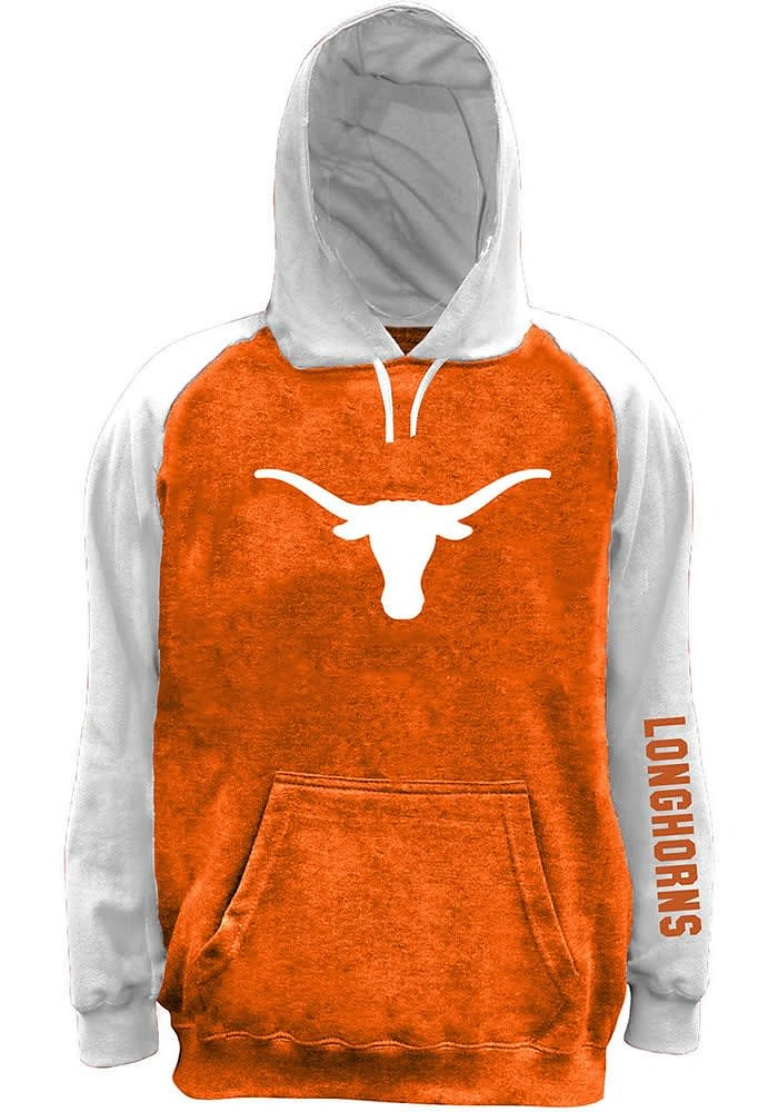 Texas Longhorns Mens Burnt Orange Space Dye Pieced Body Big and Tall Hooded Sweatshirt