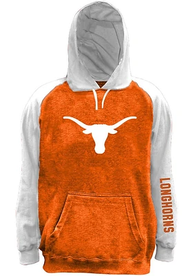 Texas Longhorns Mens Burnt Orange Space Dye Pieced Body Big and Tall Hooded Sweatshirt