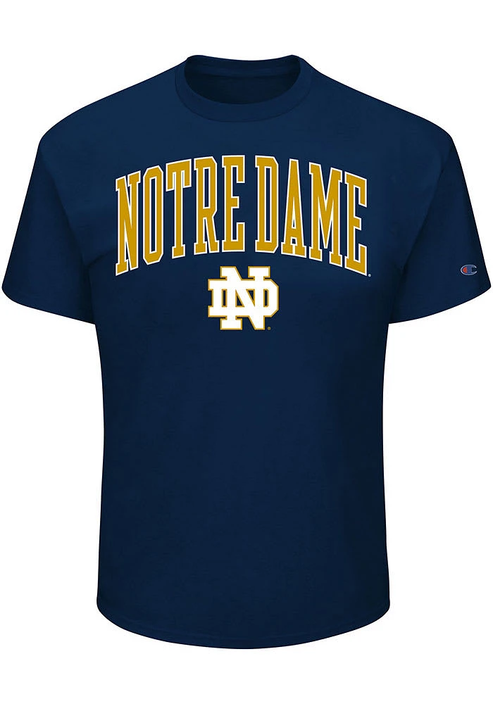 Notre Dame Fighting Irish Mens Navy Blue Arch Mascot Big and Tall T-Shirt
