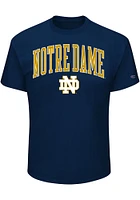 Notre Dame Fighting Irish Mens Navy Blue Arch Mascot Big and Tall T-Shirt