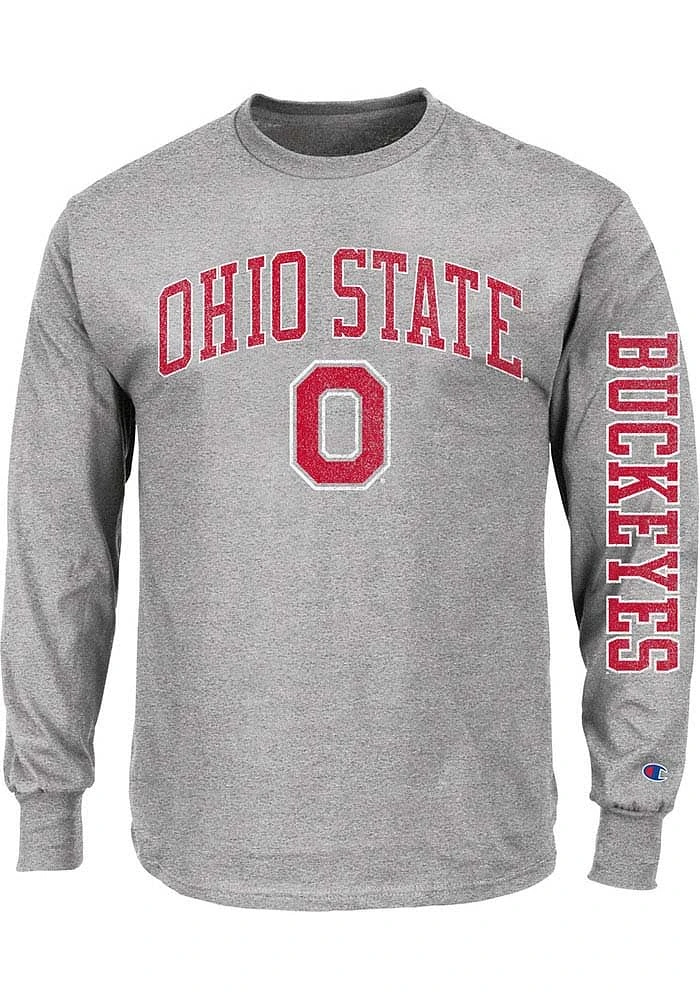 Ohio State Buckeyes Mens Arch Mascot Big and Tall Long Sleeve T-Shirt