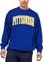 Pitt Panthers Mens Blue Arch Twill Big and Tall Crew Sweatshirt