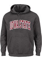 Iowa State Cyclones Mens Charcoal Arch Twill Big and Tall Hooded Sweatshirt