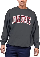 Iowa State Cyclones Mens Charcoal Arch Twill Big and Tall Crew Sweatshirt