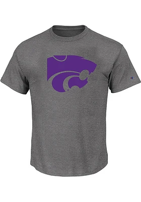 K-State Wildcats Mens Charcoal Power Cat Logo Big and Tall T-Shirt
