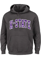 K-State Wildcats Mens Charcoal Arch Twill Big and Tall Hooded Sweatshirt