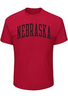 Nebraska Cornhuskers Mens Red Arch Name Big and Tall T-Shirt