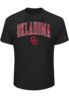 Oklahoma Sooners Mens Black Arch Mascot Big and Tall T-Shirt