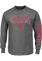 Oklahoma Sooners Mens Charcoal Arch Mascot Big and Tall Long Sleeve T-Shirt
