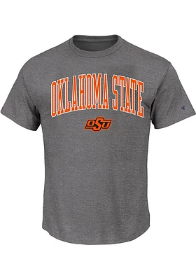Oklahoma State Cowboys Mens Charcoal Arch Mascot Big and Tall T-Shirt