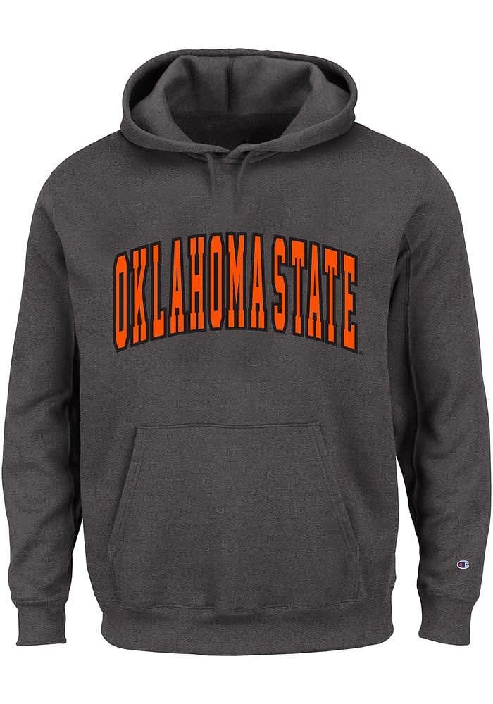Oklahoma State Cowboys Mens Charcoal Arch Twill Big and Tall Hooded Sweatshirt