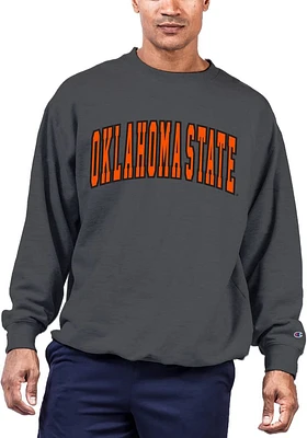 Oklahoma State Cowboys Mens Charcoal Arch Twill Big and Tall Crew Sweatshirt