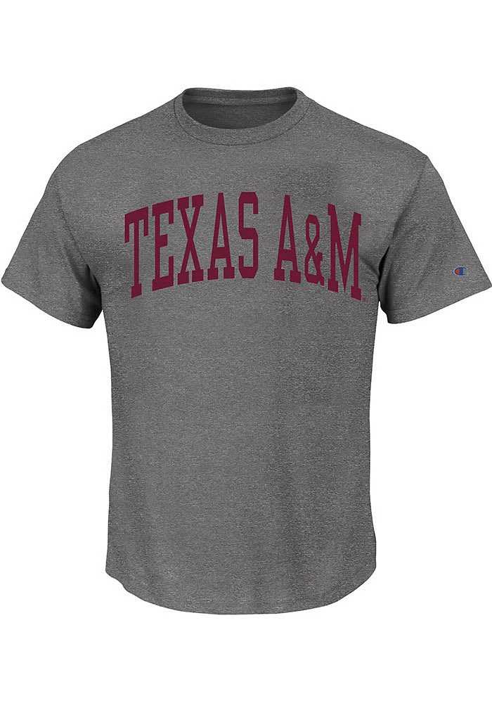 Texas A&M Aggies Mens Charcoal Arch Name Big and Tall T-Shirt