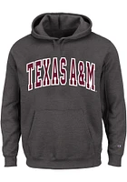 Texas A&M Aggies Mens Charcoal Arch Twill Big and Tall Hooded Sweatshirt