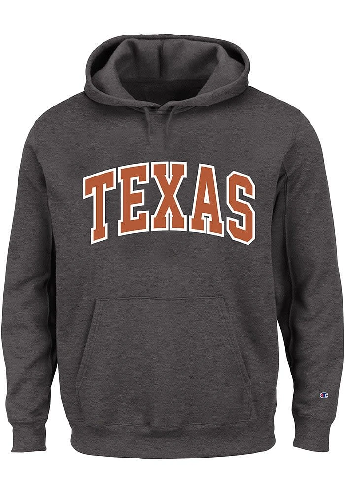 Texas Longhorns Mens Charcoal Arch Twill Big and Tall Hooded Sweatshirt