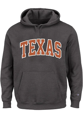 Texas Longhorns Mens Charcoal Arch Twill Big and Tall Hooded Sweatshirt