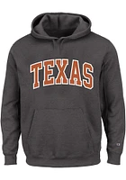 Texas Longhorns Mens Charcoal Arch Twill Big and Tall Hooded Sweatshirt