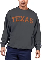 Texas Longhorns Mens Charcoal Arch Twill Big and Tall Crew Sweatshirt