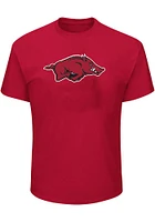 Arkansas Razorbacks Mens Crimson Primary Logo Big and Tall T-Shirt