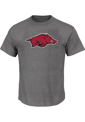 Arkansas Razorbacks Mens Charcoal Primary Logo Big and Tall T-Shirt