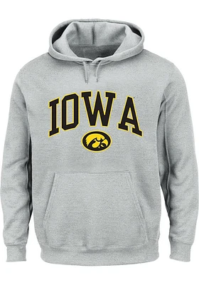 Iowa Hawkeyes Mens Grey Arch Big and Tall Hooded Sweatshirt