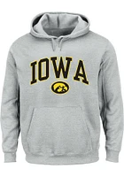 Iowa Hawkeyes Mens Grey Arch Big and Tall Hooded Sweatshirt