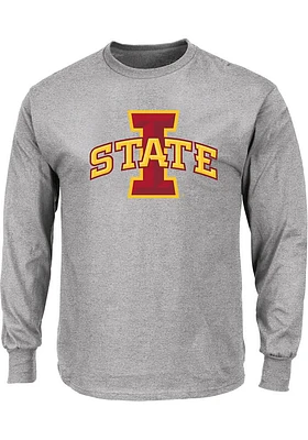 Iowa State Cyclones Mens Grey Primary Logo Big and Tall Long Sleeve T-Shirt