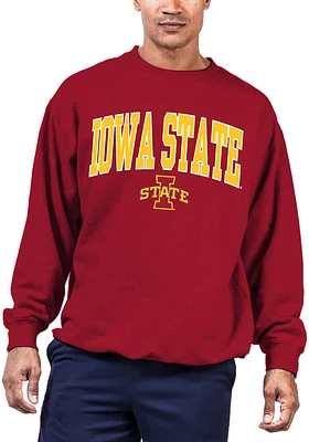 Iowa State Cyclones Mens Cardinal Arch Big and Tall Crew Sweatshirt